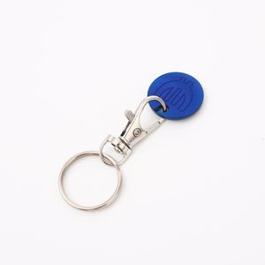 Stainless Steel Vintage Cartoon Silk Screen Printed Detachable Shopping Cart Chip Carabiner Keychain - Product Image 6