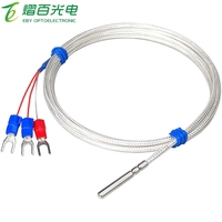 Sensor suhu Pt100, probe suhu tahan air, flensa, patch, termometer resistansi platinum magnetik berulir, KET
