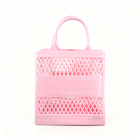 Sac de plage et de pique-nique en PVC écologique à motif losanges ajourés, réutilisable pour femme, idéal pour les voyages et le shopping en extérieur