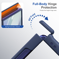 Funda Magnética Mate de Cobertura Total 360° con Bisagra Plegable de PC+Vidrio para Samsung Z Flip 8 7 6 5 4 3