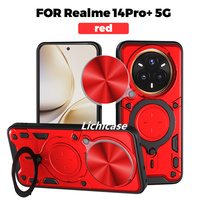 Lichicase métal béquille caméra Protection TPU hybride PC armure étui pour Realme 15T couverture arrière rigide