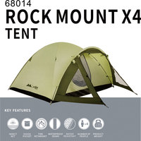 Tenda Camping Ringan PAMIR Harga Pabrik Grosir untuk 4 Orang, Empat Musim, Satu Kamar Tidur, 2 Lapis, 190T Polyester Berlapis PU