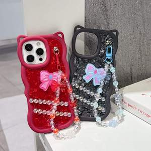 Custodia Antiurto da Donna con Perle e Catena per <span class=keywords><strong>iPhone</strong></span> 15 14 13 <span class=keywords><strong>7</strong></span> X 12 11 17 18 PRO MAX - Product Image 3