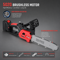 Scie à bois sans fil sans balais de 12 pouces, 21V 2000W 3000 tr/min, haute puissance, batterie lithium 4.0Ah, professionnelle, OEM, pour jardinage, abattage et élagage