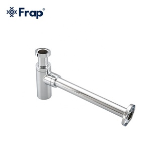 Trappola per bottiglie in ottone <span class=keywords><strong>a</strong></span> <span class=keywords><strong>sifone</strong></span> rotondo <span class=keywords><strong>cromato</strong></span> P-TRAP bagno lavabo per rifiuti con scarico <span class=keywords><strong>a</strong></span> scomparsa F82 - Product Image 1
