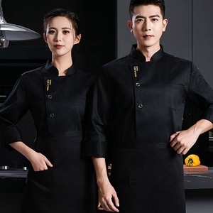 Delantales DE TRABAJO DE Chef de manga larga para Otoño e Invierno para hombres y mujeres, nuevos uniformes de cocina de talla grande para catering, restaurante, cocina tejida - Product Image 2