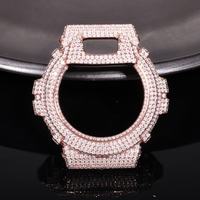 Boîtier de montre GRA VVS Moissanite Diamond Watch Case Rapper Iced Watch Case compatible avec le testeur de diamants, pièces de boîtier de montre CNC personnalisées
