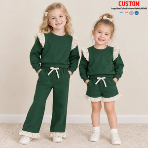 Shorts à volants pour filles Trendyism Boutique, en coton biologique mélangé, doux, vente en gros de vêtements pour enfants - Product Image 1