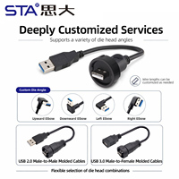 Câble de charge rapide USB 2.0 étanche IP67/IP68 surmoulé à baïonnette, prise mâle vers femelle, faisceau de câbles USB