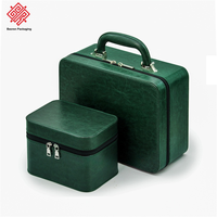 Boîte de rangement portable pour bijoux en cuir PU avec poignée, étui de voyage multi-couches pour organiser les bagues, les boucles d'oreilles et les colliers
