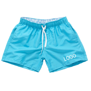Shorts de bain décontractés pour hommes, personnalisables avec logo, 16 couleurs unies bleues, séchage rapide, imperméables, écologiques, coupe slim, pour activités de plein air - Product Image 1