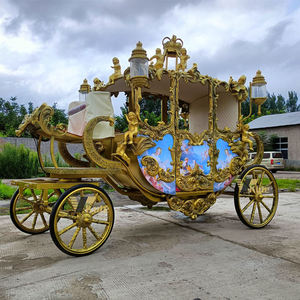 Carruaje de Princesa Real para Niñas, Carruaje de Cenicienta con Luces LED de Navidad, 4 Ruedas, para Viajes, Todoterreno, Turismo, Carruaje Blanco - Product Image 3