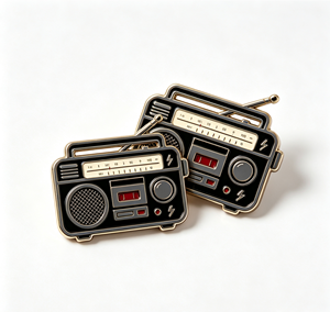 Custom Radio Metal Enamel <b>Pin</b> Gold Plated Round <b>Badge</b> Lapel <b>Pin</b> for Fashion Souvenir Advertising - Product Image 3