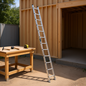 Escalera Recta Telescópica de Aluminio TRUPER de 12 Peldaños Tipo III Extensión Diseño Industrial con FRP y Plástico Certificada EN131 - Product Image 2