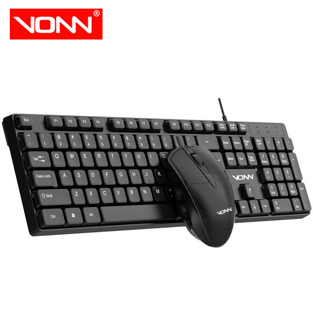 Hot Selling USB Wired Mouse Keyboard Set Combo Factory Price Vonn Support OEM for Business Office Computer Gaming Keyboards