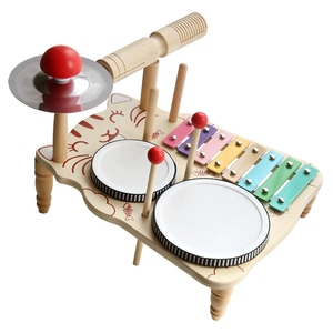 Juego de batería multifuncional de madera Montessori para el desarrollo del talento musical y el reconocimiento de colores, aprendizaje temprano y estimulación. - Product Image 1