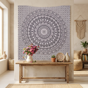 Manta Decorativa con Estampado de Elefante y Mandala Psicodélico, Tapiz Indio para Pared, Cubrecama Hippie, Decoración para Picnic - Product Image 4