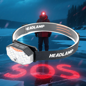 Focos portátiles de 13LED recargables por USB, Faro de Material ABS, superbrillante, multimodo con <span class=keywords><strong>Sensor</strong></span> de movimiento para acampar al aire libre - Product Image 1