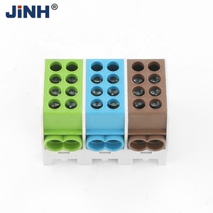 JHT3-25 (2p3) cách điện màu xanh + màu xanh lá cây + nâu vỏ phân phối kết nối 400V 100A 2 cực 3 khối Brass chia khối thiết bị đầu cuối - Product Image 5