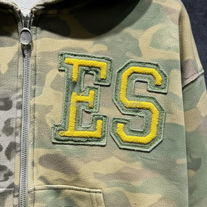 Herensweaters met zware patchwork, ritssluiting, lente-aangepaste print, streetwear, chenille borduurwerk, katoenen hoodie fabrikant - Product Image 2