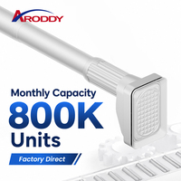 ARODDY 800K – Ensemble de tringle à rideaux réglable robuste et antidérapant, tube de 32 mm d'épaisseur, sans dommages, de 62,9 à 177,1 pouces