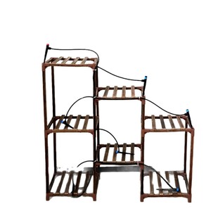Indoor drip irrigation plant stand, solid wood <b>shelf</b>, multi-tiered floor-standing potted plant stand for living room and - Product Image 5