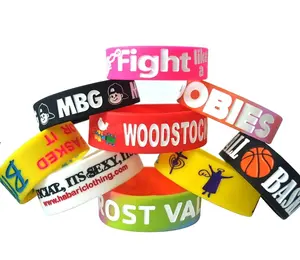1 inch Custom Silicone Bracelets, Make Your Own Rubber Wristbands With Message or Logo, High Quality Personalized Wrist Band