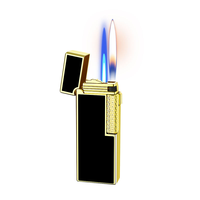 Briquet à cigare DEBANG à double flamme, flamme ouverte, flamme directe, alliage de zinc de haute qualité, personnalisable, rechargeable, réglable