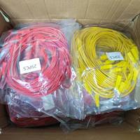 Kabel Penghubung Aman Berinsulasi 4mm Konektor Banana Plug 2.5mm2 Selubung PVC Kuning Fleksibel Kabel Daya DC Test Lead Jumper Komputer Sepeda Motor