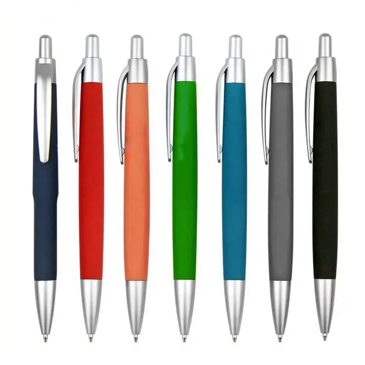 Individuelles Markenlogo Kunststoff Gummi beschichtet Klicken Hotel günstiger Kugelschreiber zur Werbung guter Geschenk-Stift