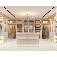 Systèmes de placards sur mesure de luxe pour dressing mural, designs modernes pour la maison, l'hôtel, la chambre à coucher, dressing blanc avec îlot central