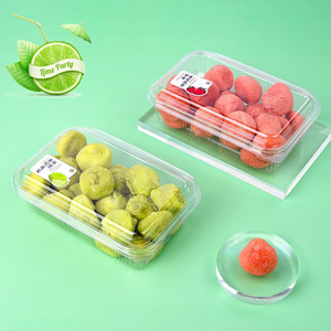 Boîtes de <span class=keywords><strong>charcuterie</strong></span> à clapet en plastique pour animaux de compagnie avec couvercles transparents Dessert Cookie Bread Container Box pour fruits alimentaires - Product Image 2