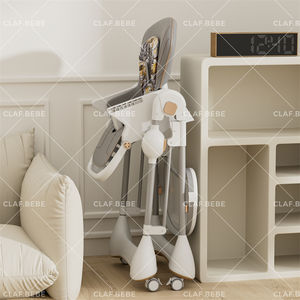 เก้าอี้สูงสำหรับเด็กอเนกประสงค์แบบ3อิน1พับได้ที่นั่งแบบปรับได้มีล้อทำจากพลาสติกที่ทนทาน - Product Image 3