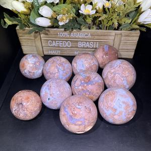 थोक प्राकृतिक क्रिस्टल उपचार पत्थर दवा जिओड क्षेत्र प्राचीन गुलाबी एगेट बॉल - Product Image 5