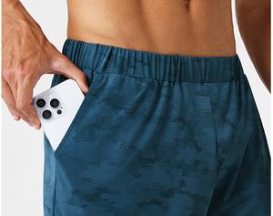 Men's summer cool temperature printed elastic quick drying running and fitness training shorts - Product Image 4