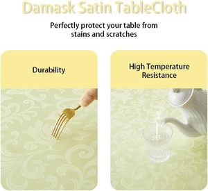 Tovaglia Jacquard Champagne 60x104 Pollici, Resistente all'Acqua e all'Olio, con Bordo in Pizzo <span class=keywords><strong>per</strong></span> Cene, Buffet e Decorazioni <span class=keywords><strong>per</strong></span> Feste - Product Image 3