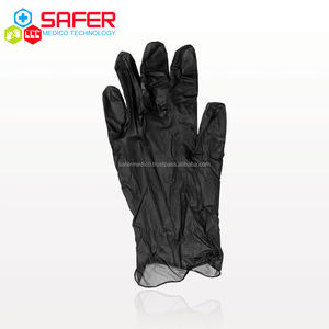ถุงมือทางการแพทย์พีวีซีแบบใช้แล้วทิ้งบางสีดำไวนิลนุ่มกันน้ำน้ำหนักเบา100 - Product Image 5