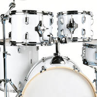 Batterie de percussions acoustiques professionnelle réglable 5 pièces, construction métal et bois, 3 cymbales, quincaillerie pour spectacles sur scène et concerts en direct