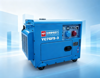 Générateur diesel industriel silencieux 6,5 kW, puissance maximale 7,5 kW, portable, 531 cm³, refroidissement par air, démarrage électrique, AVR, réservoir 25 L, châssis ouvert