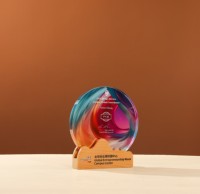 Trophée de reconnaissance en verre gravé personnalisé plaque en verre cristal avec base en bois trophée souvenir sur le thème de l'événement personnalisé