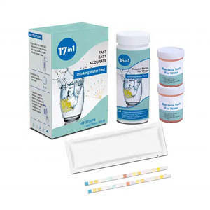 Kit de prueba de agua potable para el hogar 17 en 1-Tiras de 100 unidades (alta sensibilidad) + 2 bacterias coliformes <span class=keywords><strong>Tes</strong></span> - Product Image 1
