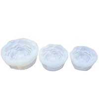Grands moules en silicone 3D pour fleurs de pivoine et d'hibiscus, 3 tailles, pour bougies, gypse, bricolage