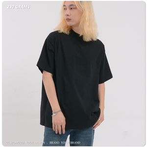 Camiseta de punto holgada de algodón pesado de 230 g para hombre, con costura sencilla, de secado rápido, antiarrugas, informal, para venta al por mayor. - Product Image 4