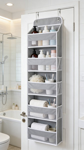 Sac de rangement suspendu pour porte, robuste, avec 7 compartiments, pour salle de bain, placard - Product Image 5