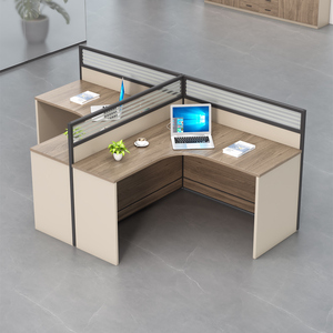 Escritorio Ejecutivo Modular Moderno Comercial para 4 Personas, Estación de Trabajo Portátil para Oficina o Escuela, Sillas, Mesas, Partición Inferior - Product Image 2
