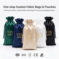 Sacs à cordon en satin de soie écologiques avec logo personnalisé, pochettes à bijoux, sacs cadeaux pour extensions de cheveux, perruques, maquillage, emballage promotionnel