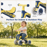 Coche de Empuje Clásico de 4 Ruedas para Niños, Juguete Deslizante para Bebés con Ruedas Silenciosas, Andador Seguro y Estable para Niños y Niñas de 1 a 3 Años