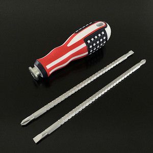 American Flag Handle Extendable <b>Screwdriver</b> Cross Phillips Bit Multi-bit Diy Tool Plastic Handle Anti-Slip Texture Polishing - Product Image 1