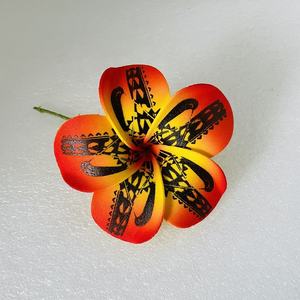 ポリネシア用シングルステムフォームフラワーヘアピックピンポリネシアトライバルプリントPlumeria Frangipani Tiareハイビスカス耳アクセサリー - Product Image 3