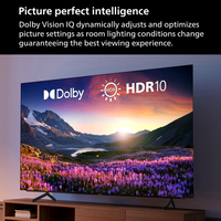 Téléviseur intelligent 4K UHD HDR ultra-fin de 50 pouces, système d'exploitation Android avec télécommande vocale, WiFi, USB, multi-applications, téléviseur noir pour usage hôtelier